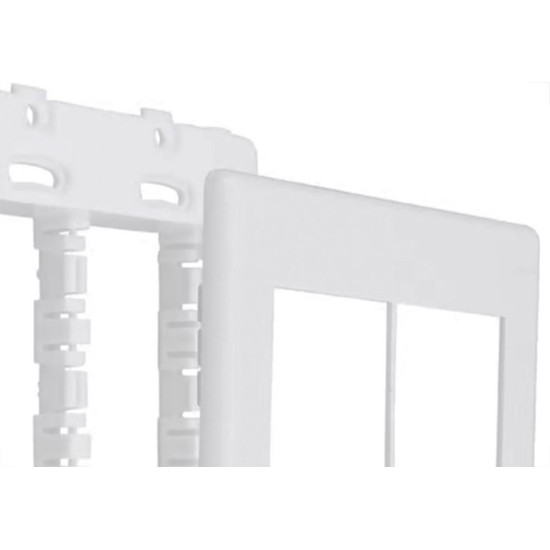 Placa Steck Linha Stella Branca 4X4 - 3 Modulos + 3 Modulos Horizontais Com Suporte 9072 Placa Steck Linha Stella Branca 4X4 - 3 Modulos + 3 Modulos Horizontais Com Suporte 9072