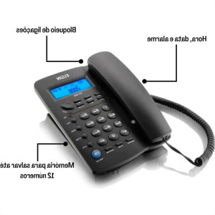 Telefone Elgin Com Identificador De Chamada E Viva Voz - Tcf3000 Preto