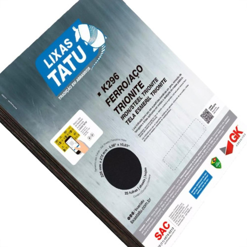 Lixa Ferro Tatu 150 - Pacote Com 25 Folhas - Kit C/25 Folhas Lixa Ferro Tatu 150 - Pacote Com 25 Folhas - Kit C/25 Folhas