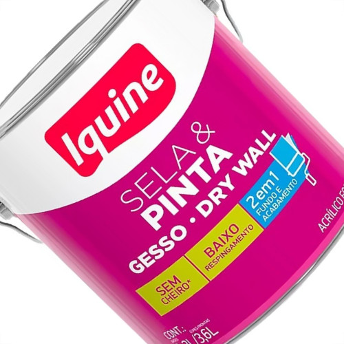 Tinta Acrilica Iquine Sela E Pinta Para Gesso E Drywall Branco Neve 3,6L Tinta Acrilica Iquine Sela E Pinta Para Gesso E Drywall Branco Neve 3,6L