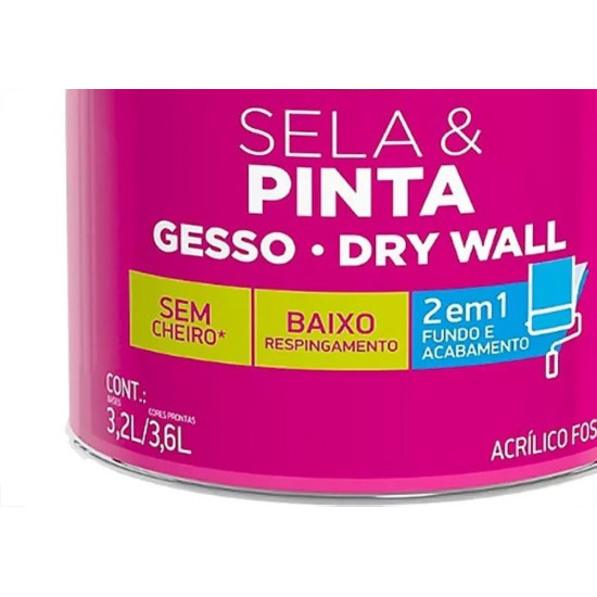 Tinta Acrilica Iquine Sela E Pinta Para Gesso E Drywall Branco Neve 3,6L Tinta Acrilica Iquine Sela E Pinta Para Gesso E Drywall Branco Neve 3,6L