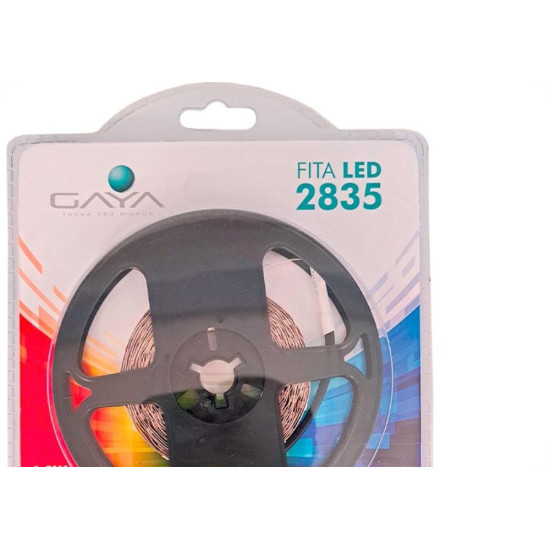 Fita De Led Gaya 2835 - Ip20 6000K - 4,8W. 150 Lumens Por Metro 12V. 5M Com Driver - 9302 Fita De Led Gaya 2835 - Ip20 6000K - 4,8W. 150 Lumens Por Metro 12V. 5M Com Driver - 9302
