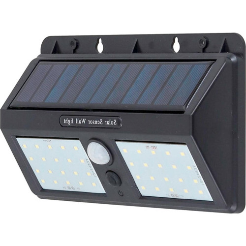 Luminaria De Led Gaya Solar Dupla Com Sensor De Presenca Zyon Ip65 - 6500K - 8W - 300Lm - 9664 Luminaria De Led Gaya Solar Dupla Com Sensor De Presenca Zyon Ip65 - 6500K - 8W - 300Lm - 9664