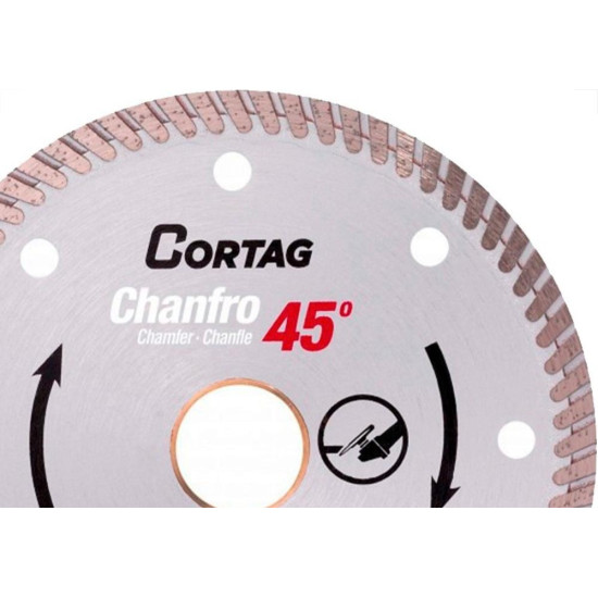 Disco Diamantado Cortag Turbo Chanfro 45º - 115Mm X 22,2Mm Para Esmerilhadeira - 61907