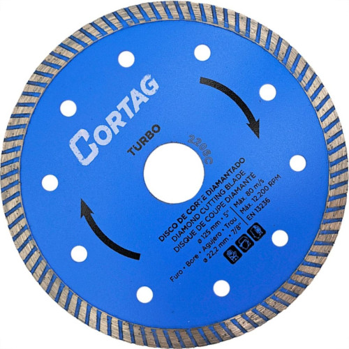 Disco Diamantado Cortag Turbo 125Mm X 22,2Mm Para Esmerilhadeira - 62137 Disco Diamantado Cortag Turbo 125Mm X 22,2Mm Para Esmerilhadeira - 62137