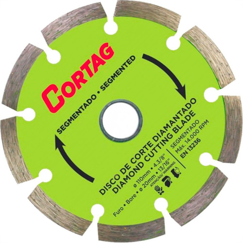 Disco Diamantado Cortag Segmentado 110Mm X 20Mm - 60973 Disco Diamantado Cortag Segmentado 110Mm X 20Mm - 60973