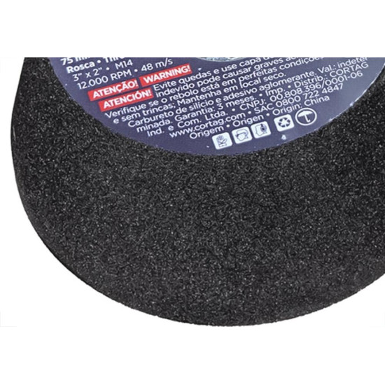 Rebolo Cortag Conico 75Mm X 50Mm Rosca M14 - G-60 - 62112 Rebolo Cortag Conico 75Mm X 50Mm Rosca M14 - G-60 - 62112