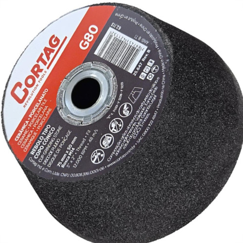 Rebolo Cortag Conico 75Mm X 50Mm Rosca M14 - G-80 - 62113 Rebolo Cortag Conico 75Mm X 50Mm Rosca M14 - G-80 - 62113