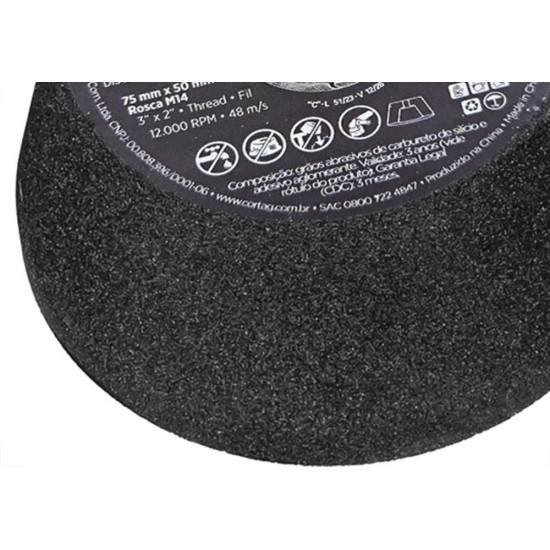 Rebolo Cortag Conico 75Mm X 50Mm Rosca M14 - G-80 - 62113 Rebolo Cortag Conico 75Mm X 50Mm Rosca M14 - G-80 - 62113