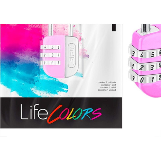 Cadeado Para Mala Stam Life Colors Com Segredo 25Mm Rosa Cadeado Para Mala Stam Life Colors Com Segredo 25Mm Rosa