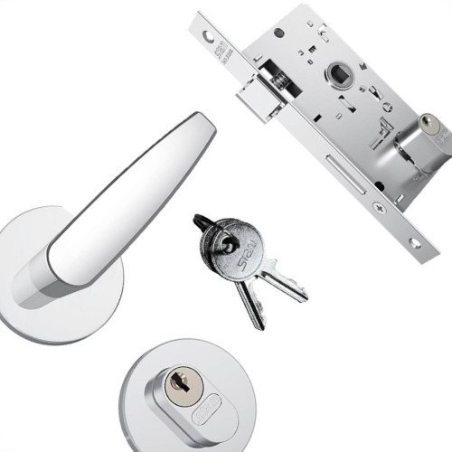 Fechadura Stam Externa Inox Alavanca - 803/33 Roseta Fechadura Stam Externa Inox Alavanca - 803/33 Roseta