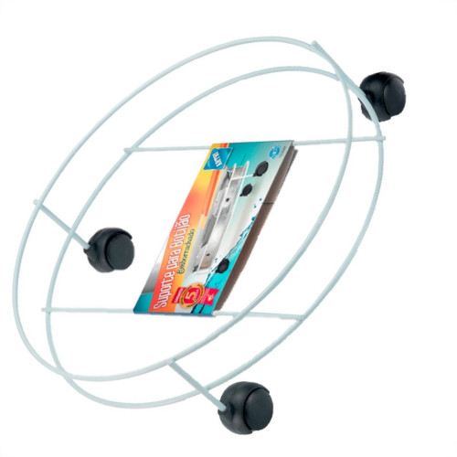 Suporte Multiuso Para Botijao/Vaso/Galao Com Rodizio Arthi Branco - 2040 Suporte Multiuso Para Botijao/Vaso/Galao Com Rodizio Arthi Branco - 2040