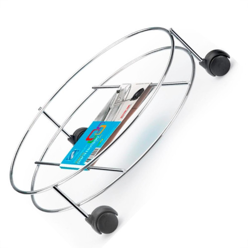 Suporte Multiuso Para Botijao/Vaso/Galao Com Rodizio Arthi Cromado - 1040 Suporte Multiuso Para Botijao/Vaso/Galao Com Rodizio Arthi Cromado - 1040