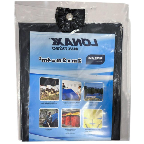 Lona Plastica Lonax Preta Multiuso 2 X 2M - 9726