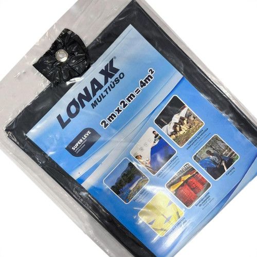 Lona Plastica Lonax Preta Multiuso 2 X 2M - 9726