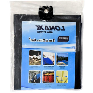 Lona Plastica Lonax Preta Multiuso 3 X 2M - 9727