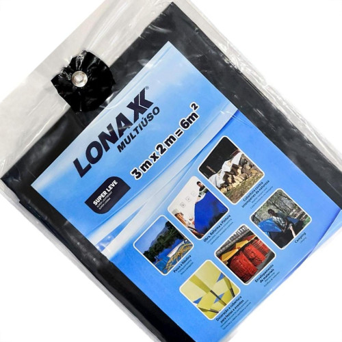 Lona Plastica Lonax Preta Multiuso 3 X 2M - 9727 Lona Plastica Lonax Preta Multiuso 3 X 2M - 9727