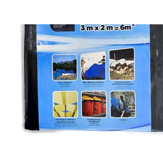 Lona Plastica Lonax Preta Multiuso 3 X 2M - 9727 Lona Plastica Lonax Preta Multiuso 3 X 2M - 9727