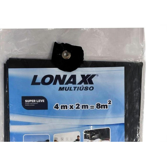 Lona Plastica Lonax Preta Multiuso 4 X 2M - 9729 Lona Plastica Lonax Preta Multiuso 4 X 2M - 9729