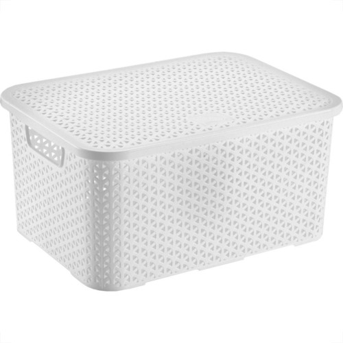 Caixa Organizadora Arthi Branca Mosaico Com Tampa 32,5Cm X 22,5Cm X 15Cm - 8,5L - 5031 Caixa Organizadora Arthi Branca Mosaico Com Tampa 32,5Cm X 22,5Cm X 15Cm - 8,5L - 5031