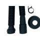 Sifao Sanfonado Extensivel Censi Preto Fosco 1,5M Com Suporte E Canopla ( Pia - Tanque - Lavatorio ) - 7211