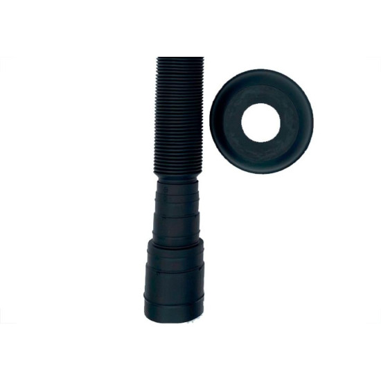 Sifao Sanfonado Extensivel Censi Preto Fosco Com Suporte E Canopla ( Pia - Tanque - Lavatorio ) - 7202