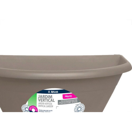Vaso Para Jardim Vertical Atlas Primafer Plastico Cinza - Pr6151-1 Vaso Para Jardim Vertical Atlas Primafer Plastico Cinza - Pr6151-1