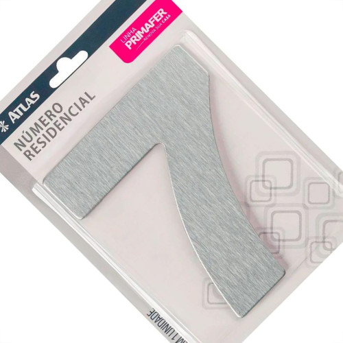 Numero Residencial Atlas Escovado 6Cm Nº 7 Numero Residencial Atlas Escovado 6Cm Nº 7