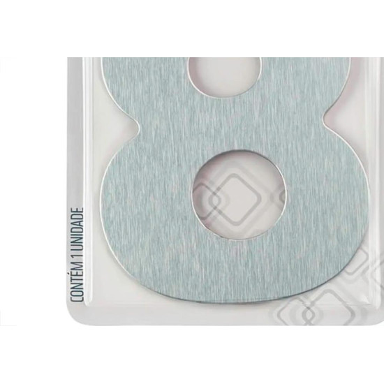 Numero Residencial Atlas Escovado 6Cm Nº 8 Numero Residencial Atlas Escovado 6Cm Nº 8
