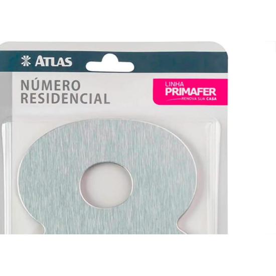 Numero Residencial Atlas Escovado 6Cm Nº 8 Numero Residencial Atlas Escovado 6Cm Nº 8