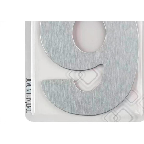 Numero Residencial Atlas Escovado 6Cm Nº 9 Numero Residencial Atlas Escovado 6Cm Nº 9