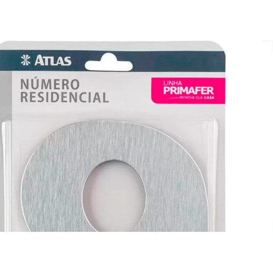 Numero Residencial Atlas Escovado 6Cm Nº 9 Numero Residencial Atlas Escovado 6Cm Nº 9