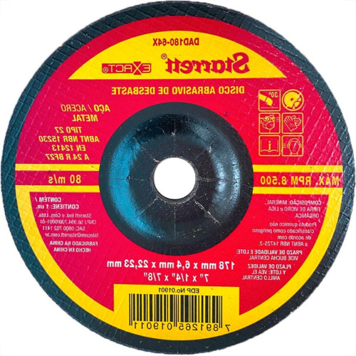 Disco Desbaste Starrett - 7''X1/4''X7/8'' - Dad180-64X - Kit C/6 Pecas Disco Desbaste Starrett - 7''X1/4''X7/8'' - Dad180-64X - Kit C/6 Pecas