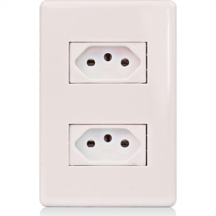 Kit C/5 - Conjunto Steck Linha Stella Com Placa 2 Tomadas...