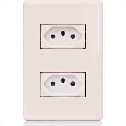 Kit C/2 - Conjunto Steck Linha Stella Com Placa 2 Tomadas...