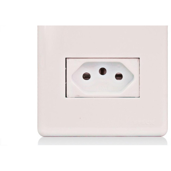 Kit C/2 - Conjunto Steck Linha Stella Com Placa 2 Tomadas...