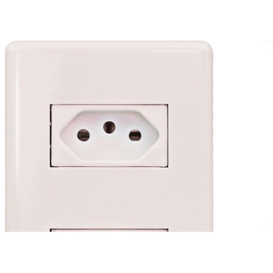 Kit C/2 - Conjunto Steck Linha Stella Com Placa 2 Tomadas...