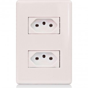 Kit C/5 - Conjunto Steck Linha Stella Com Placa 2 Tomadas...