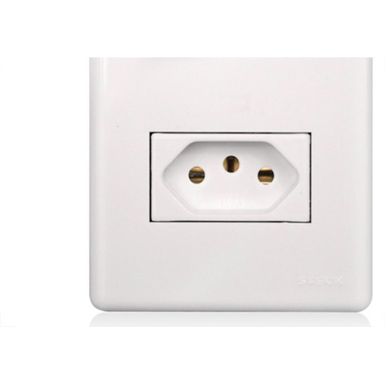 Kit C/5 - Conjunto Steck Linha Stella Com Placa 1 Simples...