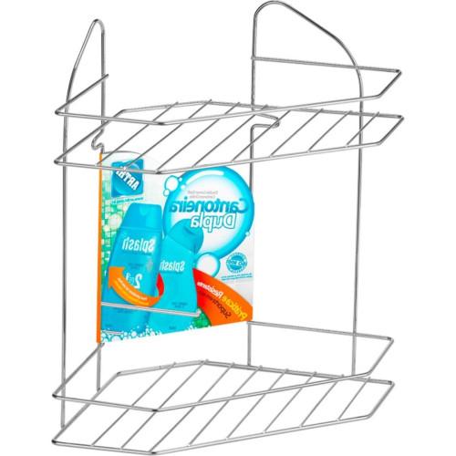 Cantoneira Porta Shampoo Dupla Arthi Cromada - 1137 Cantoneira Porta Shampoo Dupla Arthi Cromada - 1137