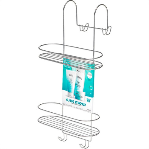Porta Shampoo Duplo Para Box Double Fix Arthi Cromado - 1502 Porta Shampoo Duplo Para Box Double Fix Arthi Cromado - 1502