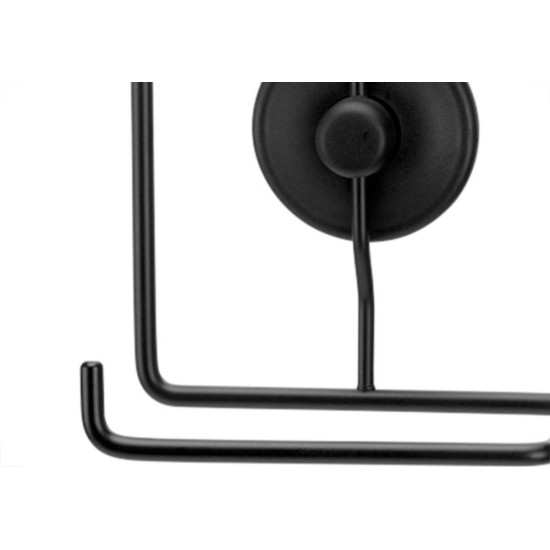 Porta Rolo De Papel Higienico Duplo Metal Arthi Com Fixacao Adesiva Preto - 3436 Porta Rolo De Papel Higienico Duplo Metal Arthi Com Fixacao Adesiva Preto - 3436