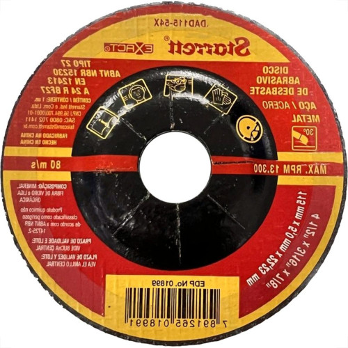 Disco Desbaste Starrett - 4.1/2''X3/16''X7/8'' - Dad115-54X - Kit C/6 Pecas Disco Desbaste Starrett - 4.1/2''X3/16''X7/8'' - Dad115-54X - Kit C/6 Pecas