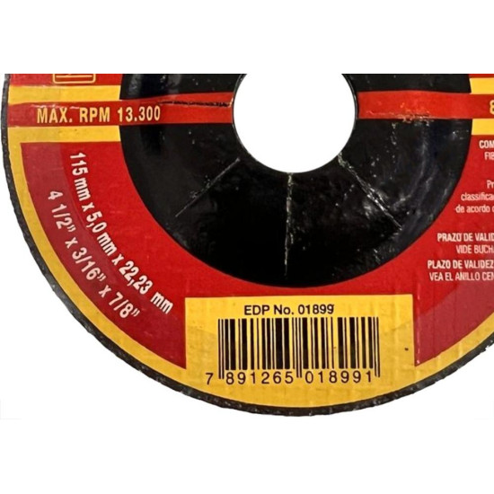 Disco Desbaste Starrett - 4.1/2''X3/16''X7/8'' - Dad115-54X - Kit C/6 Pecas Disco Desbaste Starrett - 4.1/2''X3/16''X7/8'' - Dad115-54X - Kit C/6 Pecas