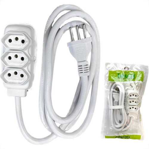 Extensao Ilumi Pp 2 Polos + Terra 20A. 2,5Mm Branca 3M - 169997 Extensao Ilumi Pp 2 Polos + Terra 20A. 2,5Mm Branca 3M - 169997