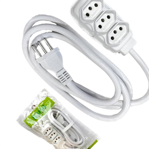 Extensao Ilumi Pp 2 Polos + Terra 20A. 2,5Mm Branca 5M - 1699970 Extensao Ilumi Pp 2 Polos + Terra 20A. 2,5Mm Branca 5M - 1699970