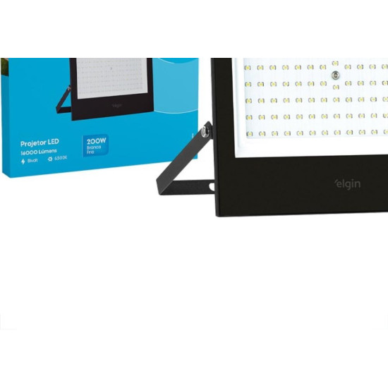 Refletor De Led Elgin 200W. 6500K. 16000Lm Ip66 Preto Bivolt Refletor De Led Elgin 200W. 6500K. 16000Lm Ip66 Preto Bivolt