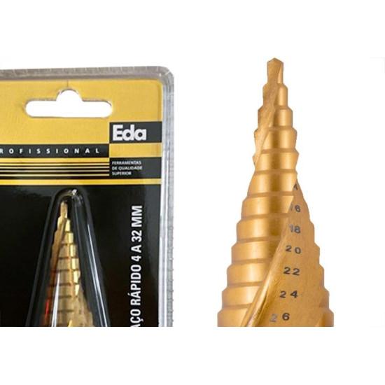 Broca Escalonada Eda Aco Rapido 4 A 32Mm - 0Ha Broca Escalonada Eda Aco Rapido 4 A 32Mm - 0Ha