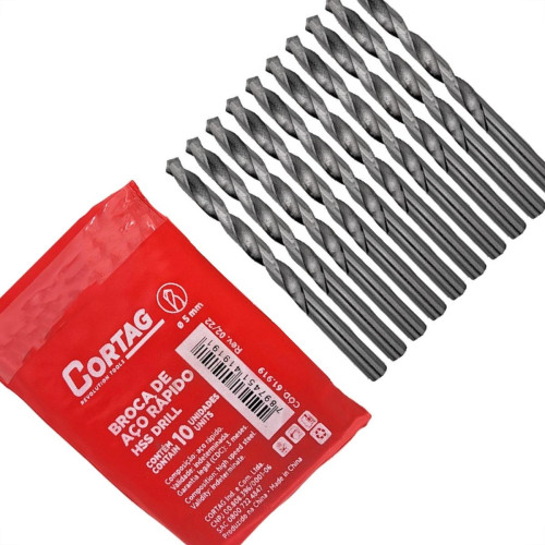 Broca Aco Rapido Cortag 5,0Mm - 61919 - Kit C/10 Pecas Broca Aco Rapido Cortag 5,0Mm - 61919 - Kit C/10 Pecas