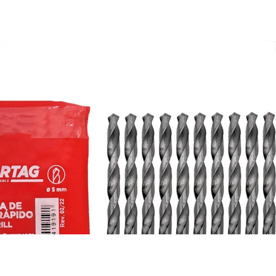 Broca Aco Rapido Cortag 5,0Mm - 61919 - Kit C/10 Pecas Broca Aco Rapido Cortag 5,0Mm - 61919 - Kit C/10 Pecas